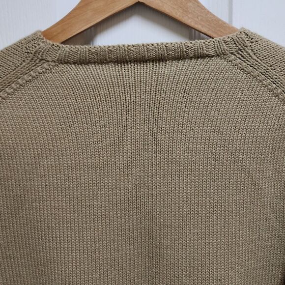 Wool Blend Knit Sweater Women Sz 4 Brown Pullover V Neck Boxy Thick Soft Classic - Picture 5 of 8